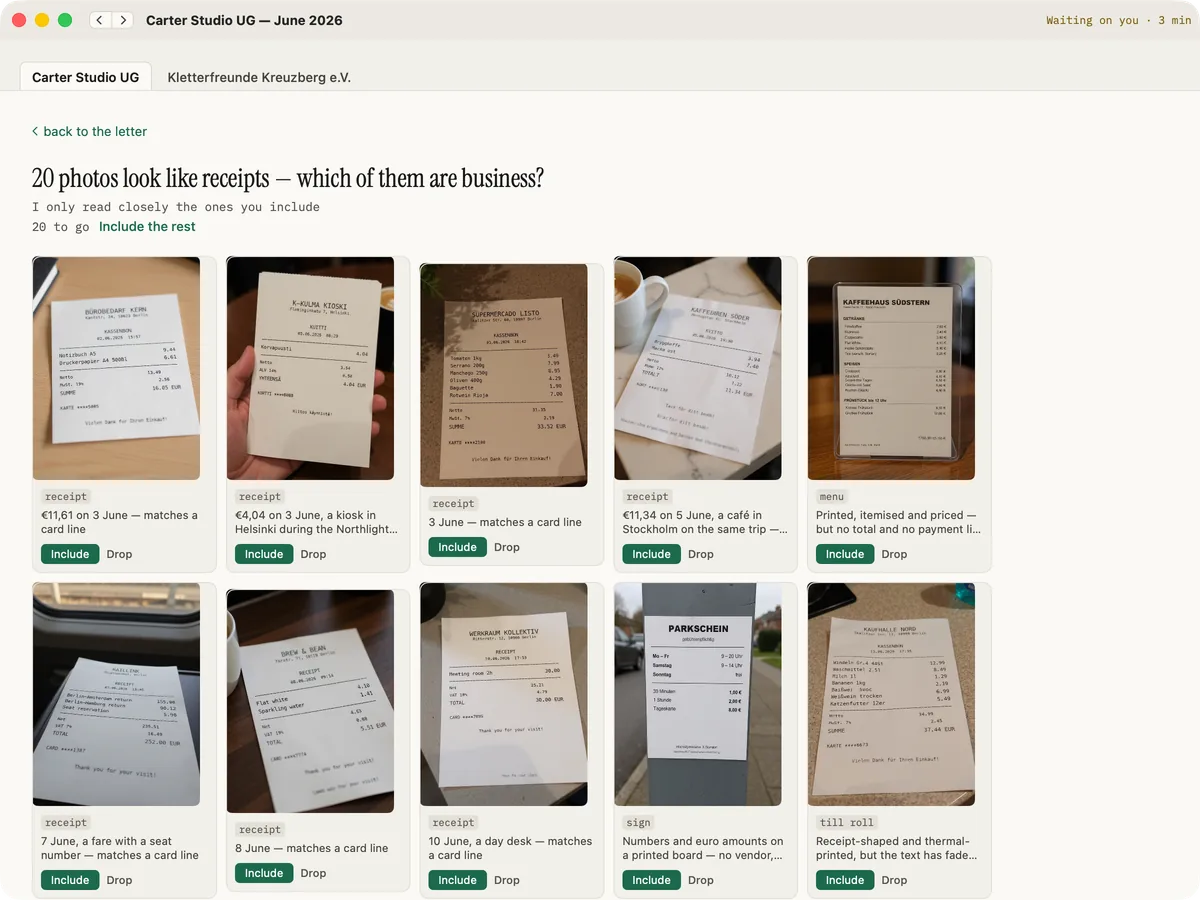 Placeholder screenshot, to be replaced with Mind My Money's own screen for this step.