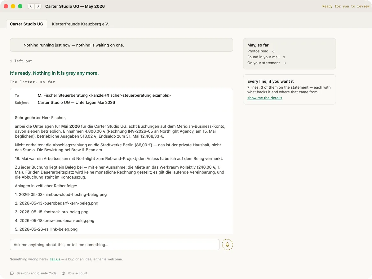 Placeholder screenshot, to be replaced with Mind My Money's own screen for this step.