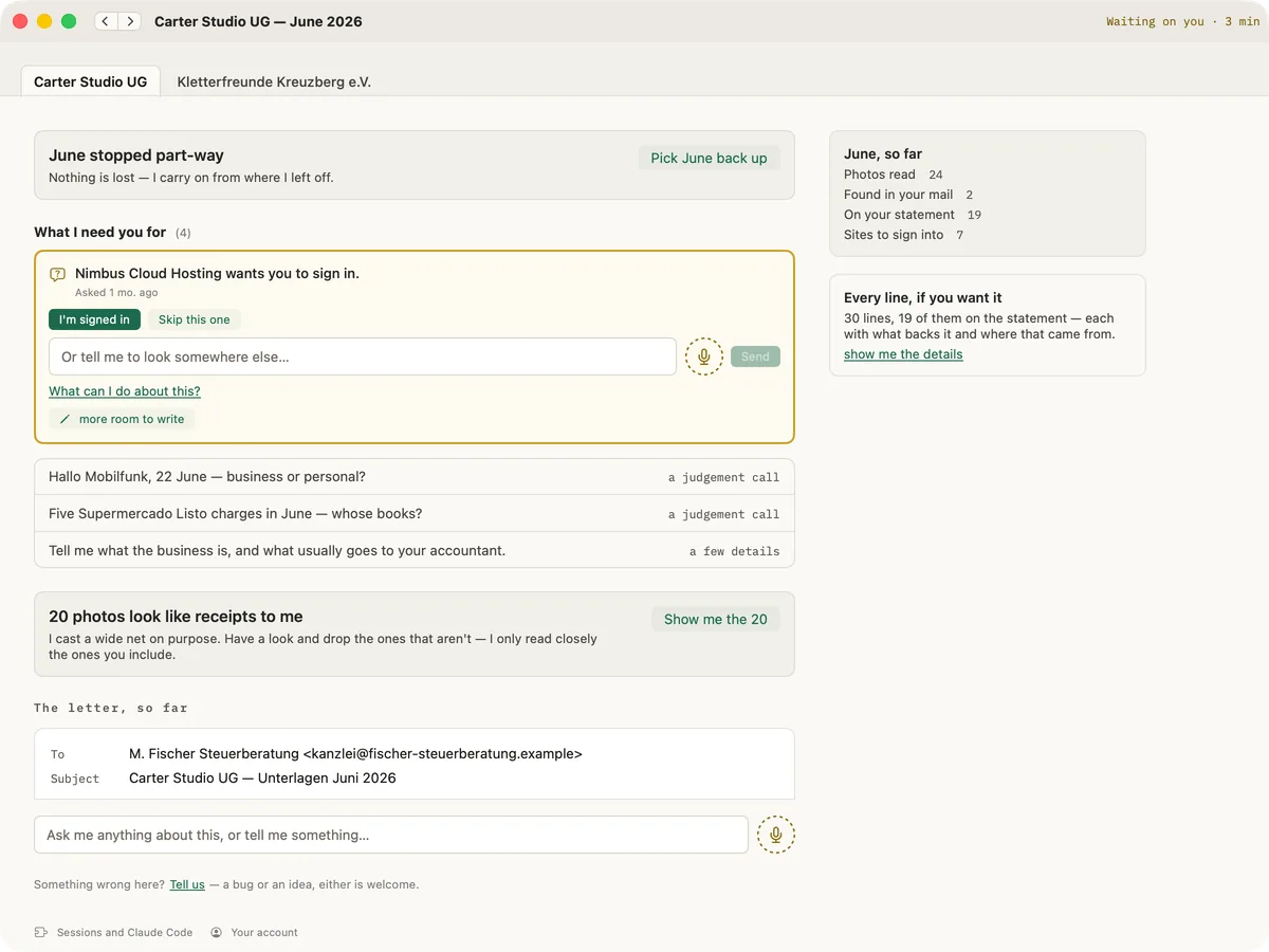 Placeholder: a screenshot of the app asking you to sign in to a site, to be replaced with Mind My Money's own.